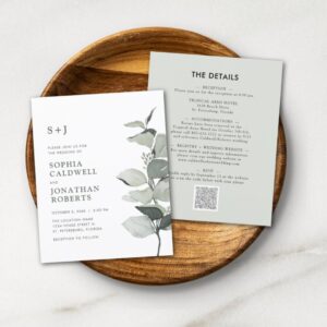 Budget All in One Eucalyptus Wedding Invitation