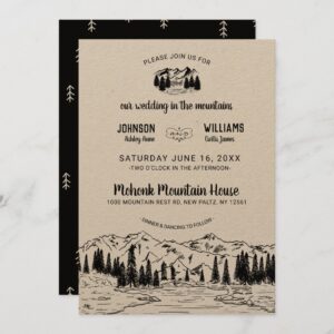 Rustic Mountain Wedding Invitation