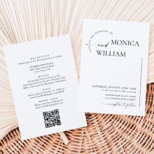 Elegant Minimalist Calligraphy Wedding QR code Invitation