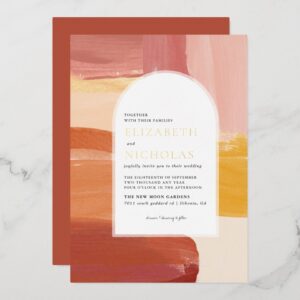 Terracotta Sunrise | Boho Wedding Invitation Foil Invitation