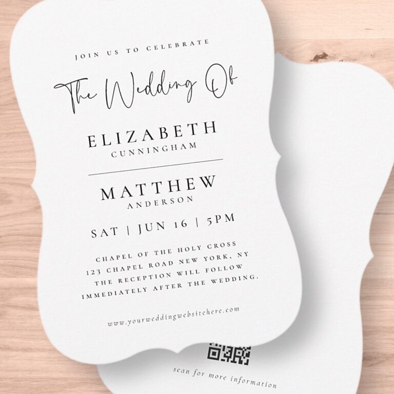 Modern Minimalist Elegant Chic Simple Wedding Invitation