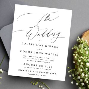 The Wedding Budget black on white Elegant Invite Flyer