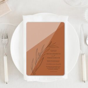 Modern Terra Cotta Wedding Invitation