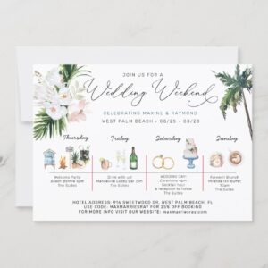 Wedding Weekend Itinerary | Tropical Beach Invitation