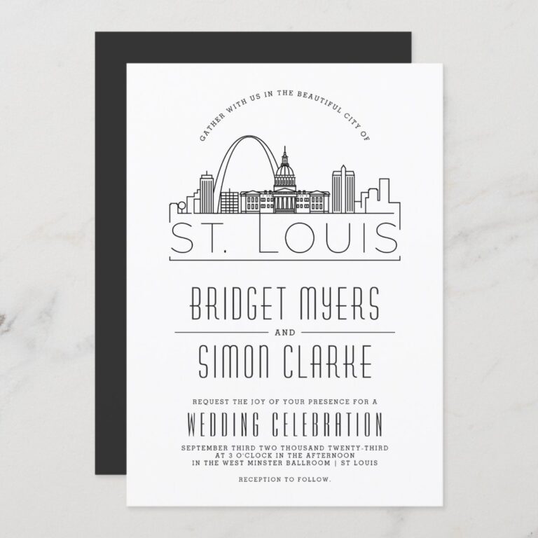 St. Louis Wedding | Stylized Skyline Invitation