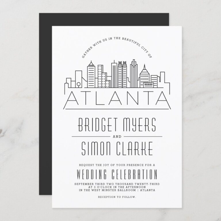 Atlanta Wedding | Stylized Skyline Invitation