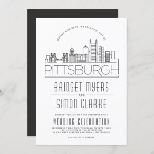 Pittsburgh Wedding | Stylized Skyline Invitation