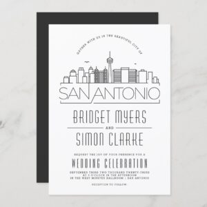 San Antonio Wedding | Stylized Skyline Invitation