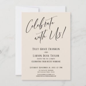 Celebrate with Us! Modern Elegant Wedding Party Invitation