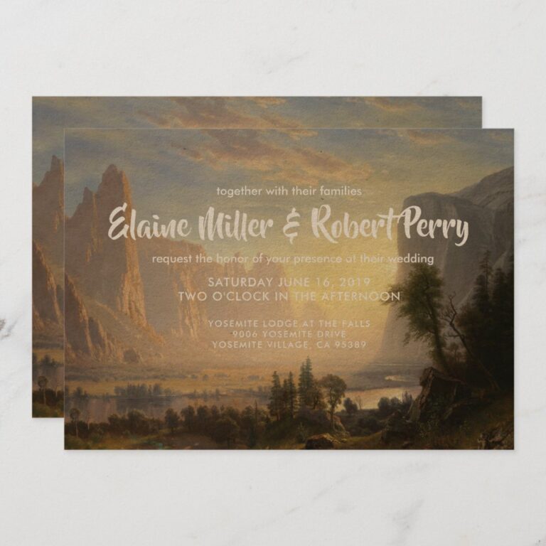 Watercolor Landscape Yosemite Wedding Invitation