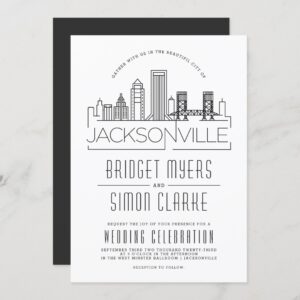 Jacksonville Wedding | Stylized Skyline Invitation