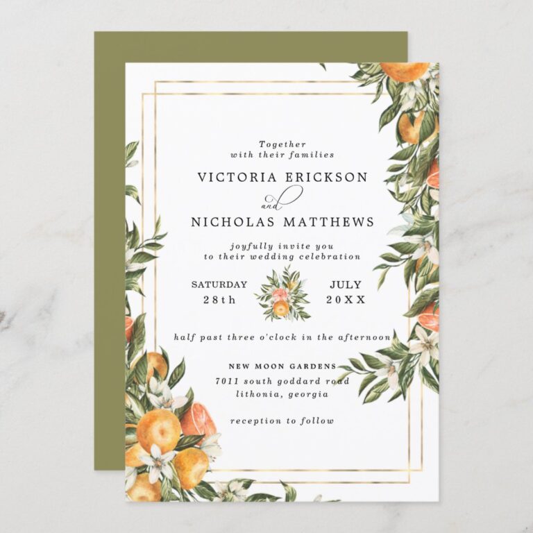 Citrus Orchard | Boho Botanical Wedding Invitation