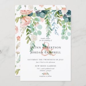 Blushing Summer | Watercolor Floral Wedding Invitation