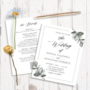 Budget All in One Eucalyptus The Wedding Of Invite