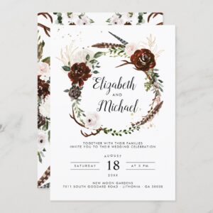 Rustic Floral | Boho Botanical Wedding Invitation