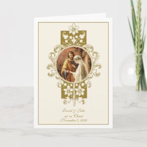 Catholic Religious Elegant Golden Wedding Invitati Invitation