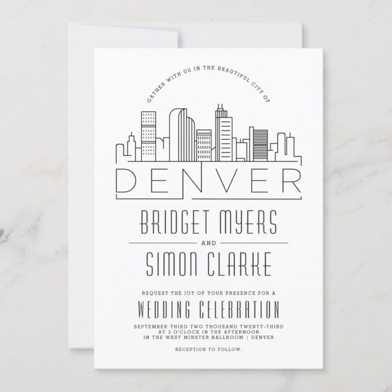 Denver Wedding | Stylized Skyline Invite + Details