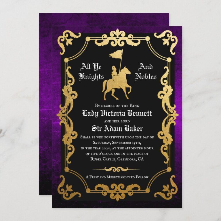 Medieval Knight Jousting Wedding Invitation