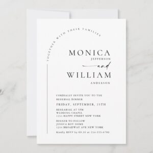 Elegant Minimalist Calligraphy Wedding QR code Invitation