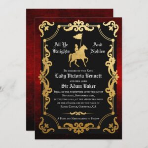 Medieval Knight Jousting Wedding Invitation