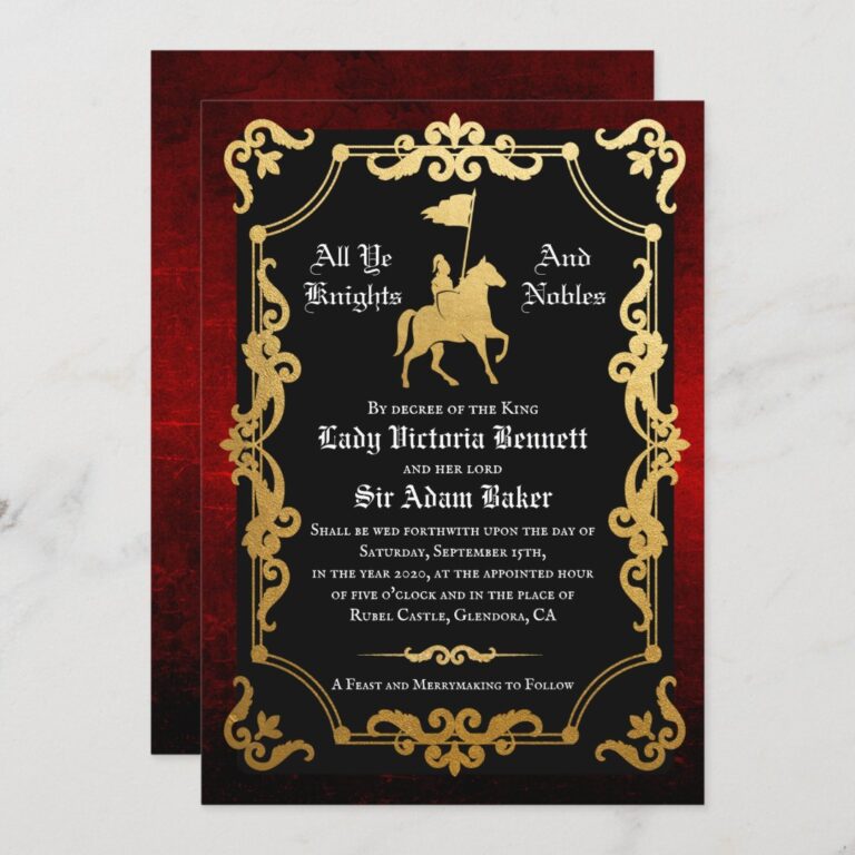 Medieval Knight Jousting Wedding Invitation