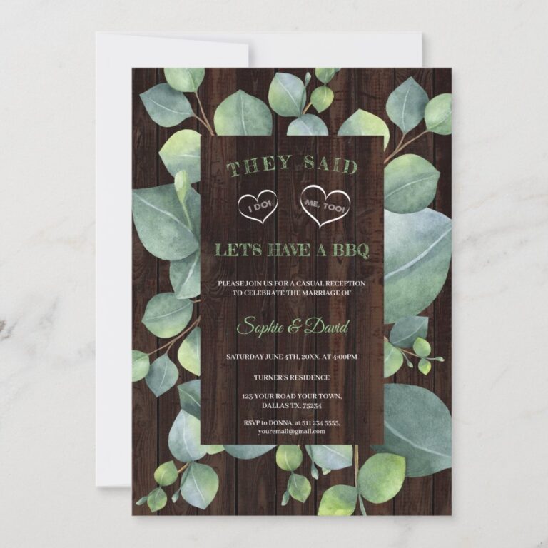 Elegant Eucalyptus Frame After I DO Wedding BBQ Invitation