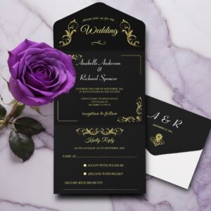 Elegant Victorian Wedding All In One Invitation