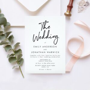 Modern Handwriting Simple Wedding Invitation