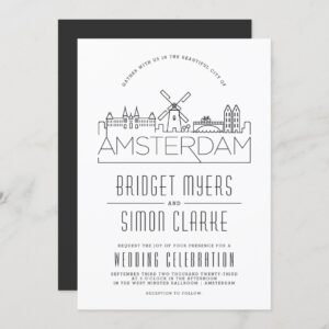 Amsterdam Wedding | Skyline Invitation