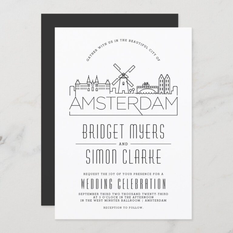 Amsterdam Wedding | Skyline Invitation