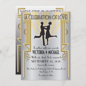 Roaring 20's Art Deco Wedding Invitation