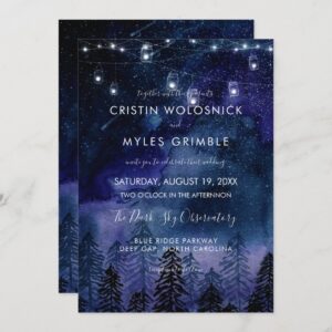 Rustic Night Sky Forest Wedding Invitation