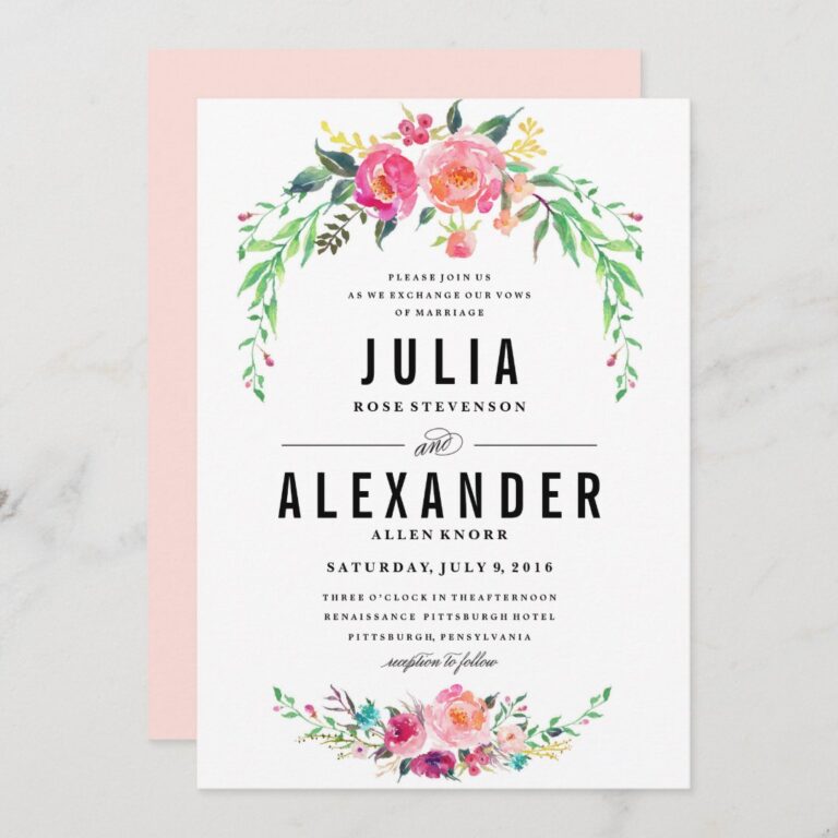 Bohemian Floral Wedding Invitation