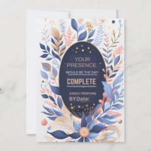 Wedding rsvp water color floral art invitation