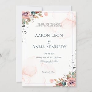 Blush Floral Wedding Invitation