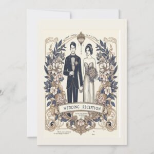 rsvp wedding invitation card simple retro