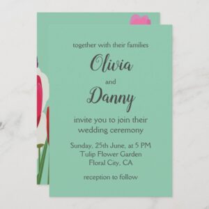 Tulip Colorful Floral Tulip Wedding Invitation