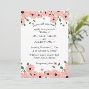 Flower Wedding Vector Invitation