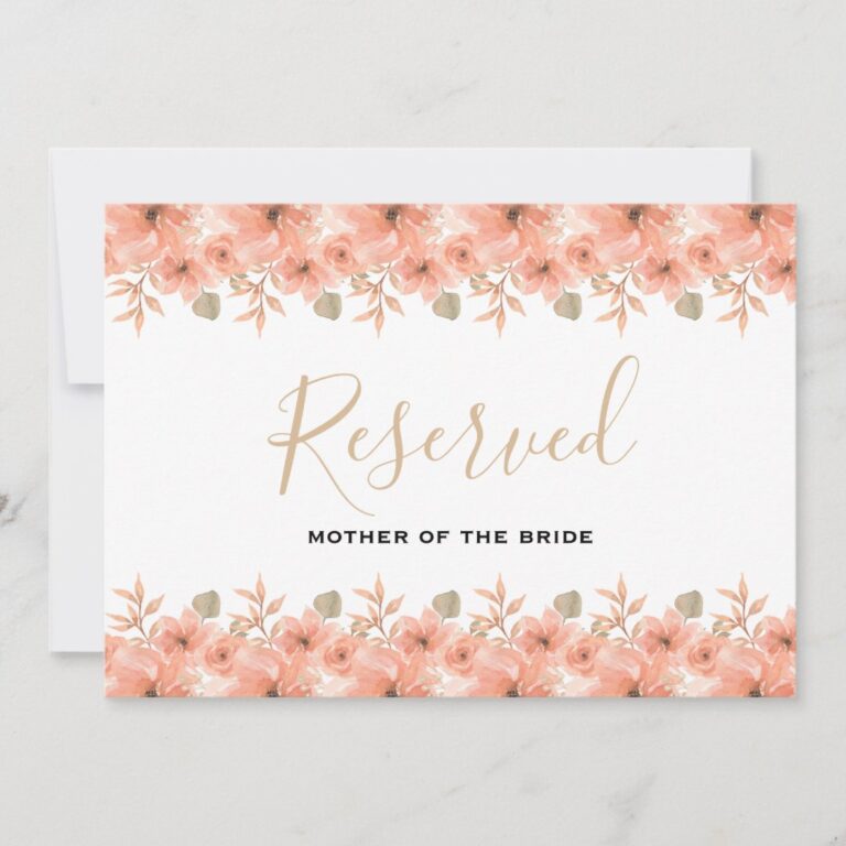 Minimal Boho Floral Wedding Reserved Sign Invitation