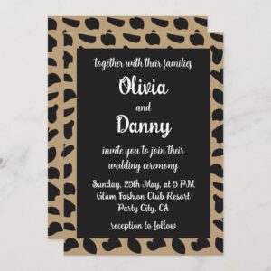 Luxury Elegant Modern Leopard Wedding Invitation