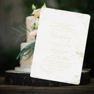 Elegant Gold Foliage Wedding Gold Foil Invitation