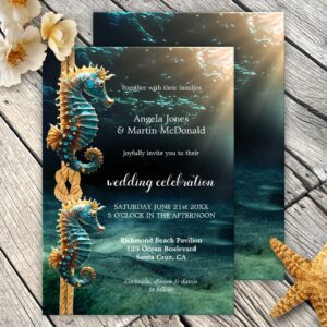 Seahorse Aquarium Nautical Ocean Wedding Invitation