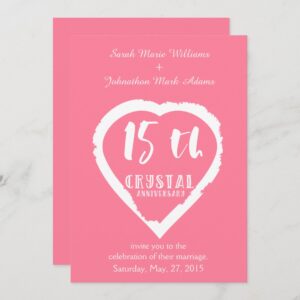 15th Wedding anniversary traditional crystal Invitation