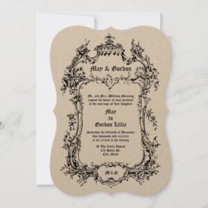 Baroque Rococo Style Victorian Era Rocaille Border Invitation