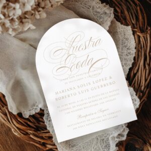 Spanish Language Nuestra Boda Tan Wedding Arch Invitation