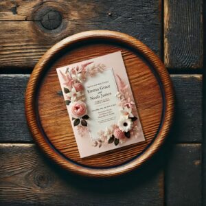 Elegant Blush Floral Wedding Invitation