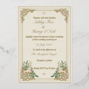The Ornamental Flourish Wedding Invitation Foil Invitation