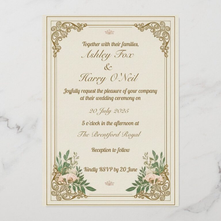 The Ornamental Flourish Wedding Invitation Foil Invitation