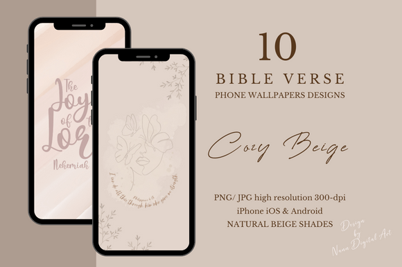10 Bible Verses/ Phone Wallpapers/ Beige