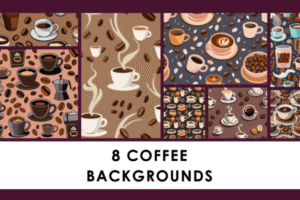 10 Coffee Backgrounds Pattern Set
